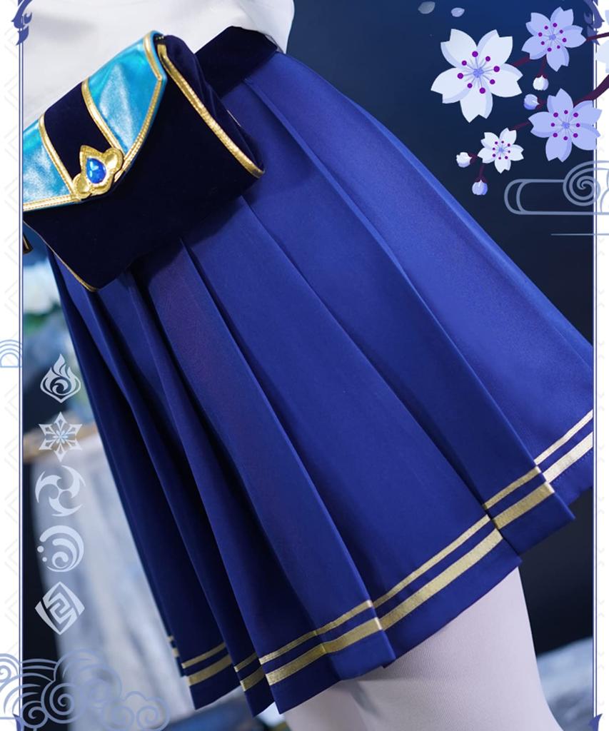 [Milky Time] Genshin Impact Barbara Cosplay Short Sleeve Sailor Uniform with Wig, Halloween