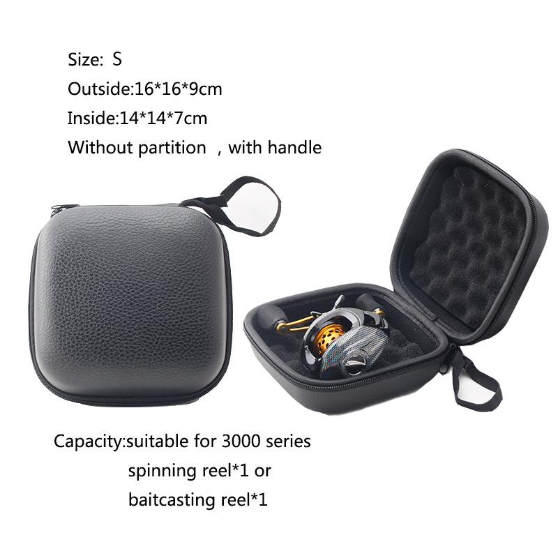 Durable Padded Fishing Reel Bag, Large Capacity Waterproof Tackle Storage Organizer for Spinning Baitcasting Reels Fishing Gear