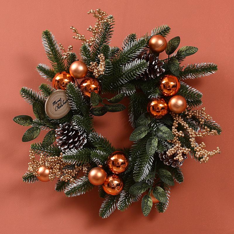 Champagner Gold Weihnachtsdekorationen: Baumkranz, Rattan-Geweih, Wand- & Türdekoration für Hotels & Einkaufszentren