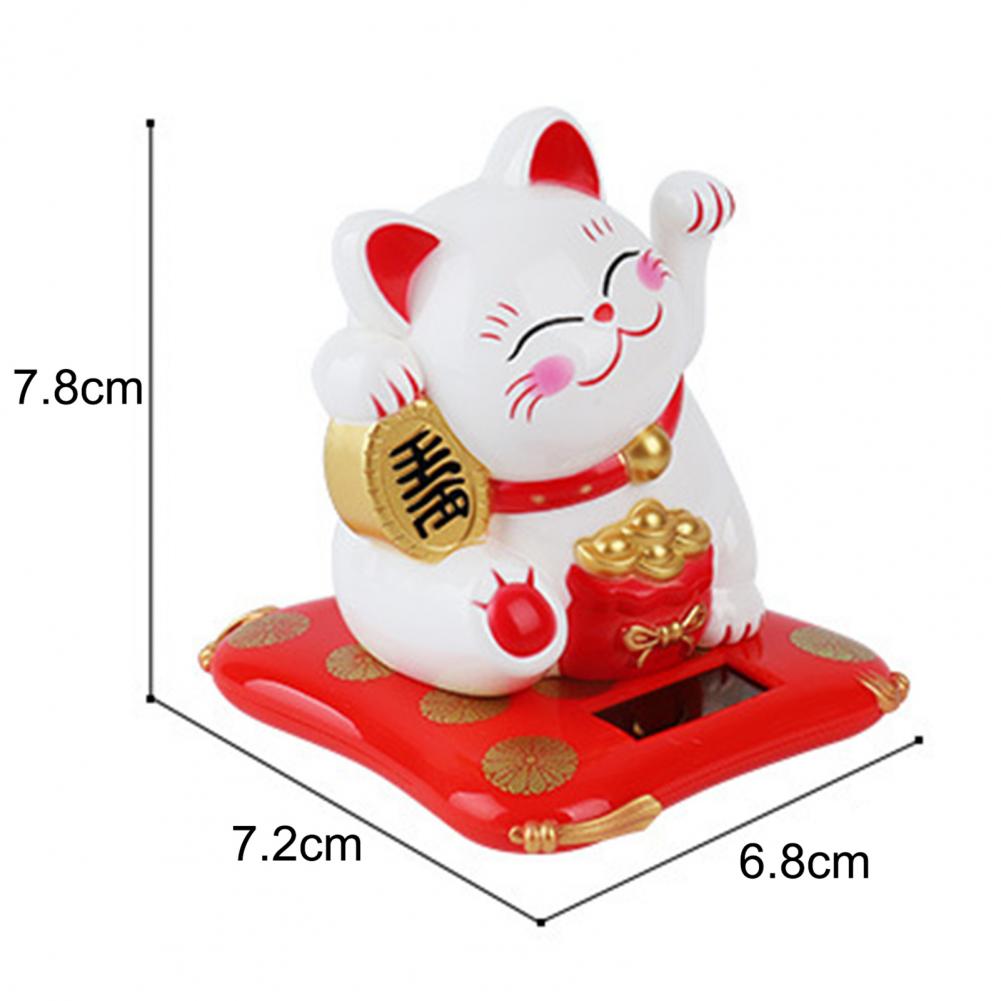 Solar Powered Fortune Cat Waving Arm Beckoning Japanese Lucky Cat Shaking Hand Welcome Cat Figurine Cats Miniature Toys For Kids