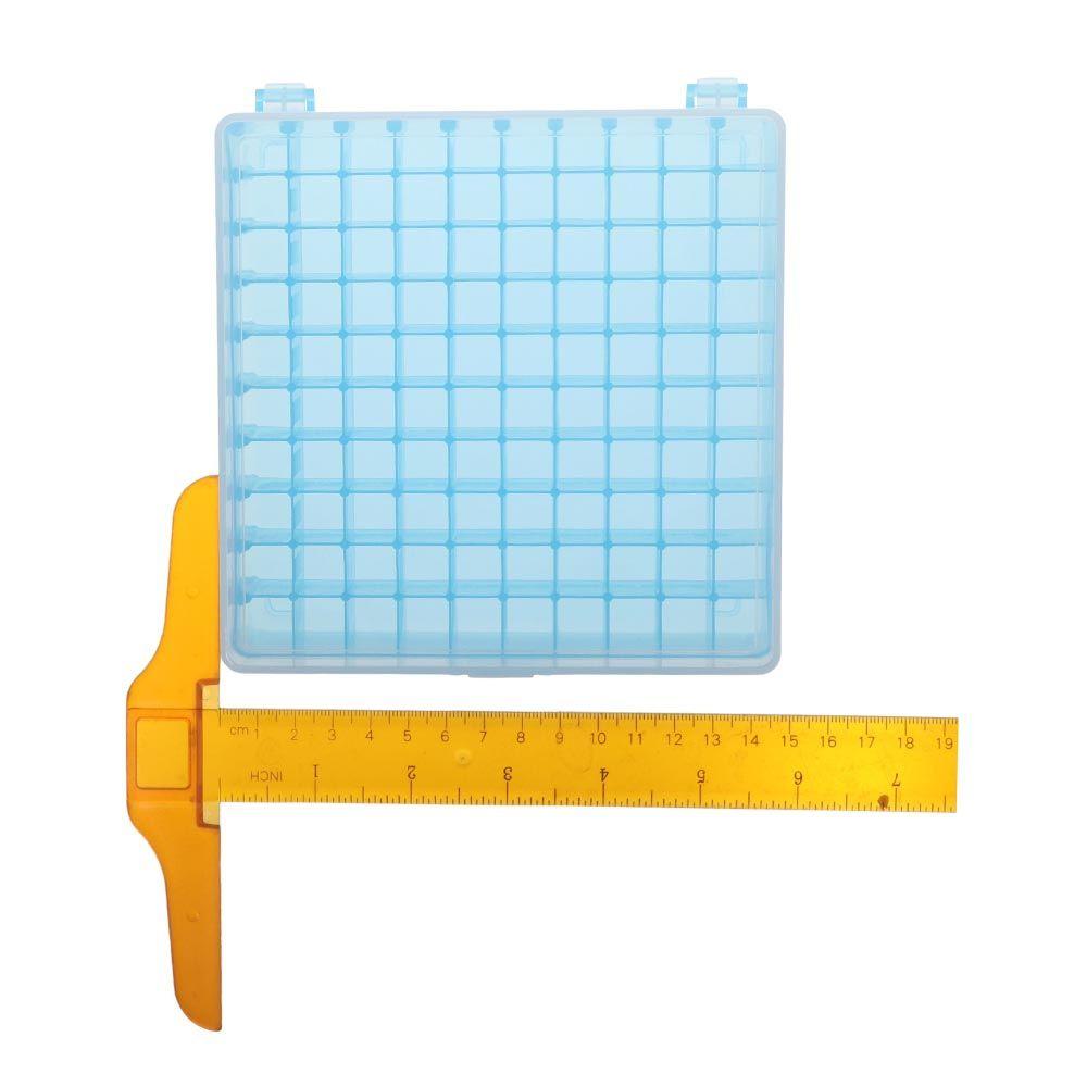 1PC 100 Well Microtube Storage Box for 1.8ml/2ml,  Autosampler Samples Rack,Plastic Vial Holder Rack,Blue