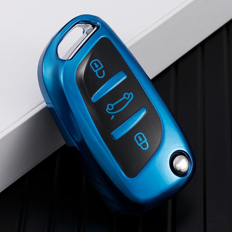 

НОВЫЙ чехол для ключа из ТПУ для Peugeot 107 207 307 407 308 607, полный чехол, аксессуары для брелка синий
