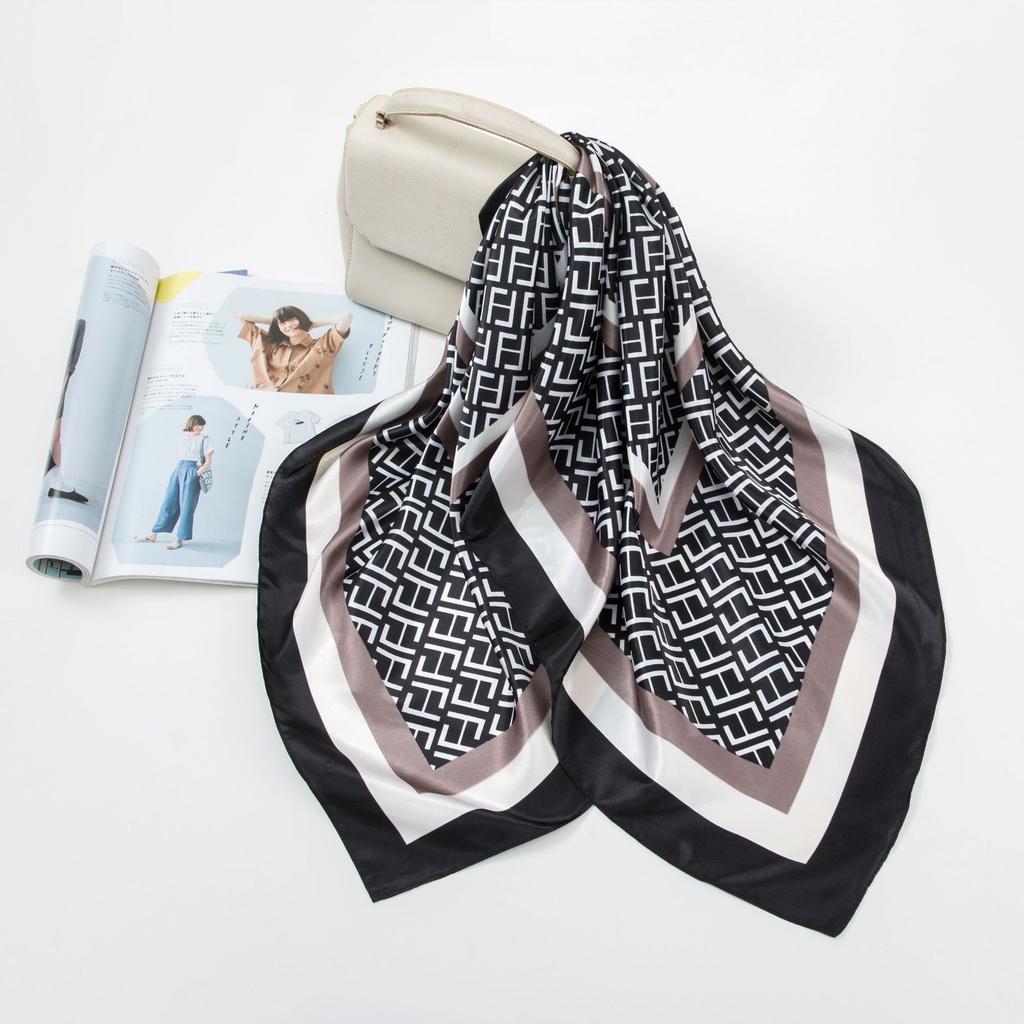 Simulation Silk 90cm Large Square Scarf Silk Scarf Female New 2026 Spring and Fall Models of Foreign Fashion Shirt Large Square Scarf Mother Scarf