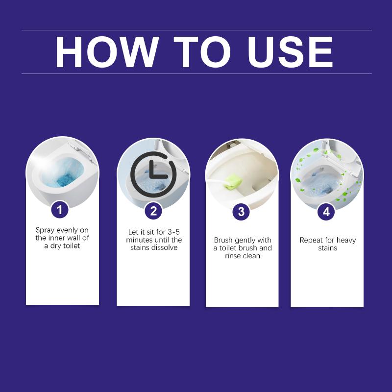Toilet Bowl Cleaning Solution Removes Stains Hard Water Scale Gentle on Glaze Fast Acting Formula for Household
