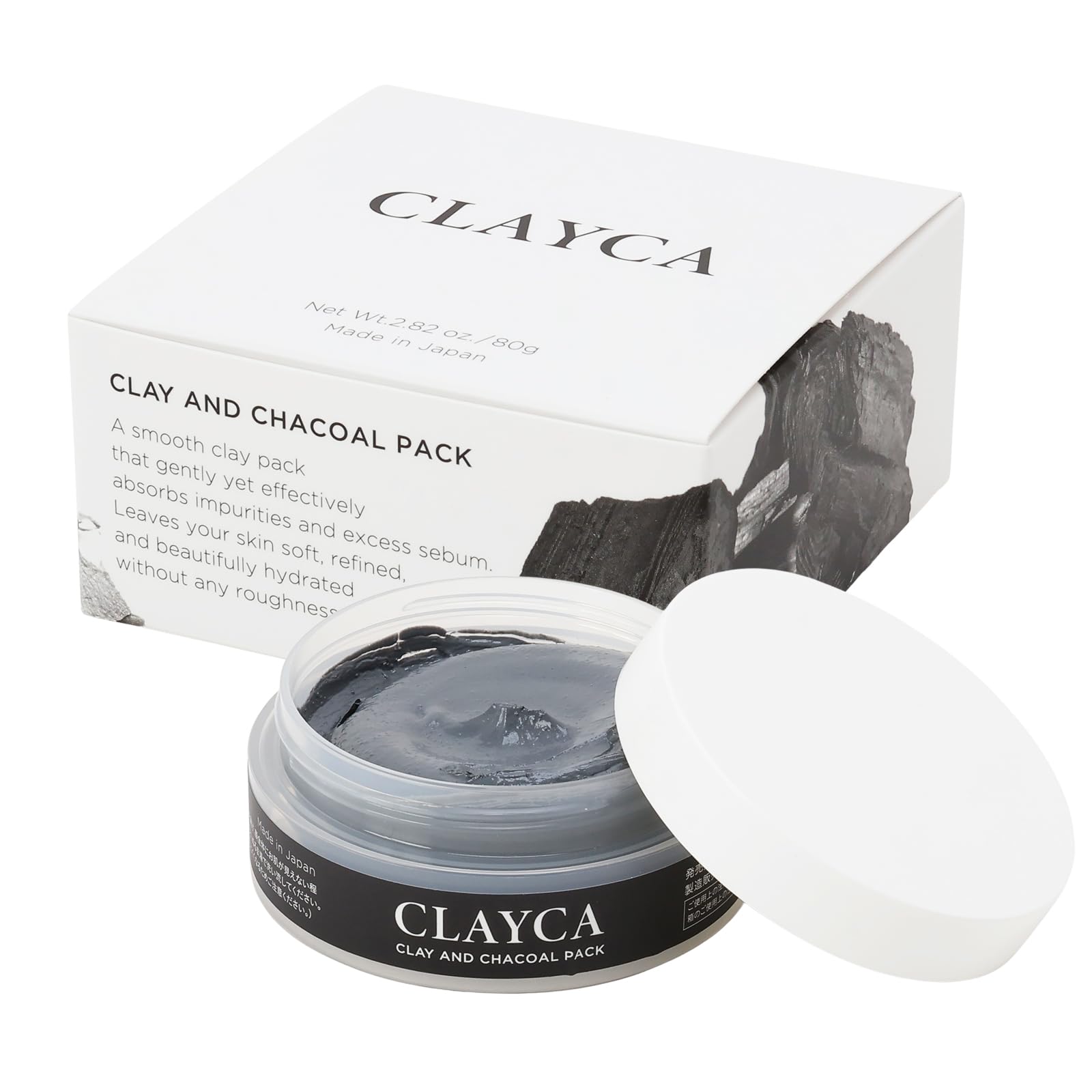 

CLAYCA Clay Charcoal Facial Pack 80g Care Mud Pore After Hyaluronic [Pore Pack, Care, Exfoliating, Scrub, Peeling, Cleansing, Acid] серый