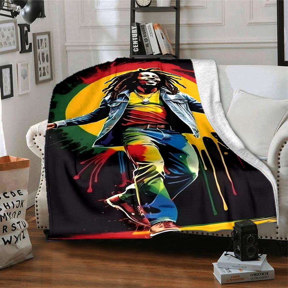 Bob Marley Blanket Durable Comfort Perfect for Office Livingroom Seaside Four Seasons Universal Warmthful Decor