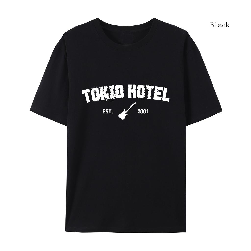 Rocková kapela Tokio Hotel Kaulitz Tisk Tričko Bavlněné tričko Trend krátký rukáv Tee Dámské hip hop streetwear tričko oblečení