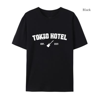 Roko grupė Tokio Hotel Kaulitz Print Marškinėliai Medvilniniai marškinėliai Trend trumpomis rankovėmis Moteriški Hip Hop Streetwear marškinėliai Drabužiai