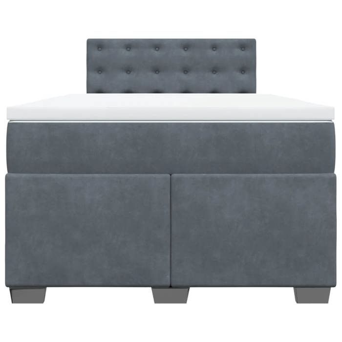 Maison Exclusive - Sommier à lattes de lit et matelas gris foncé 120x190cm velours