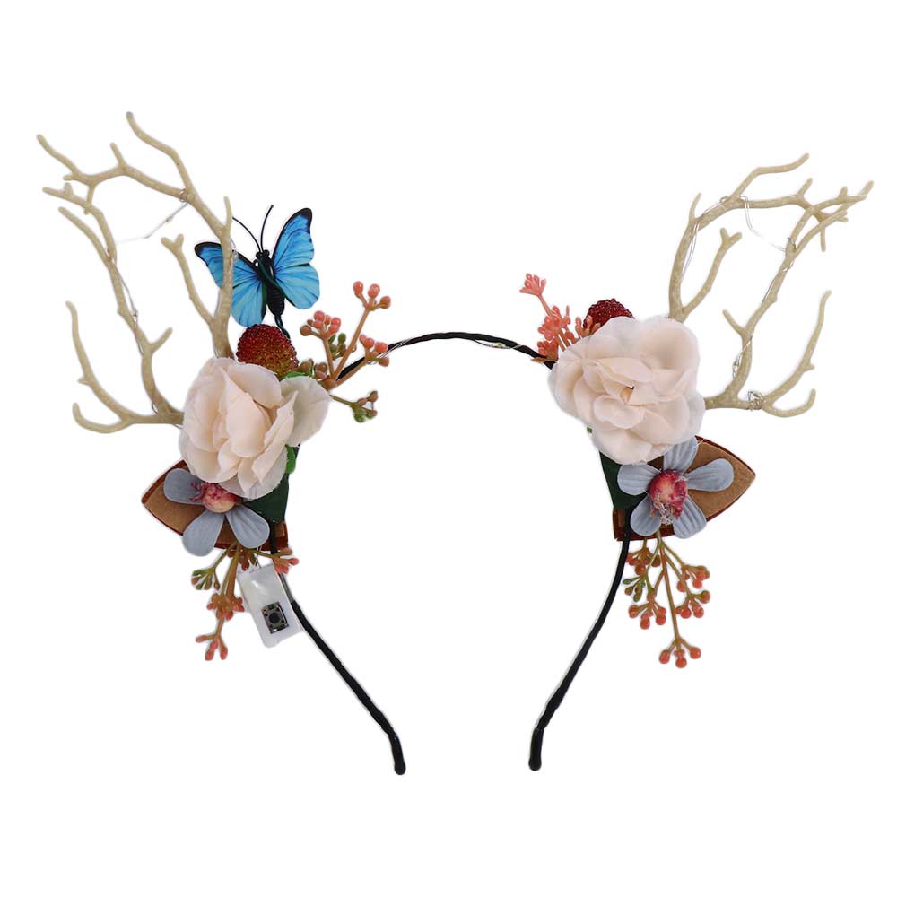 Party Decorations Photo Props Elk Ears Headband Fairy Deer Ear Women Hair Wear Glowing Headband