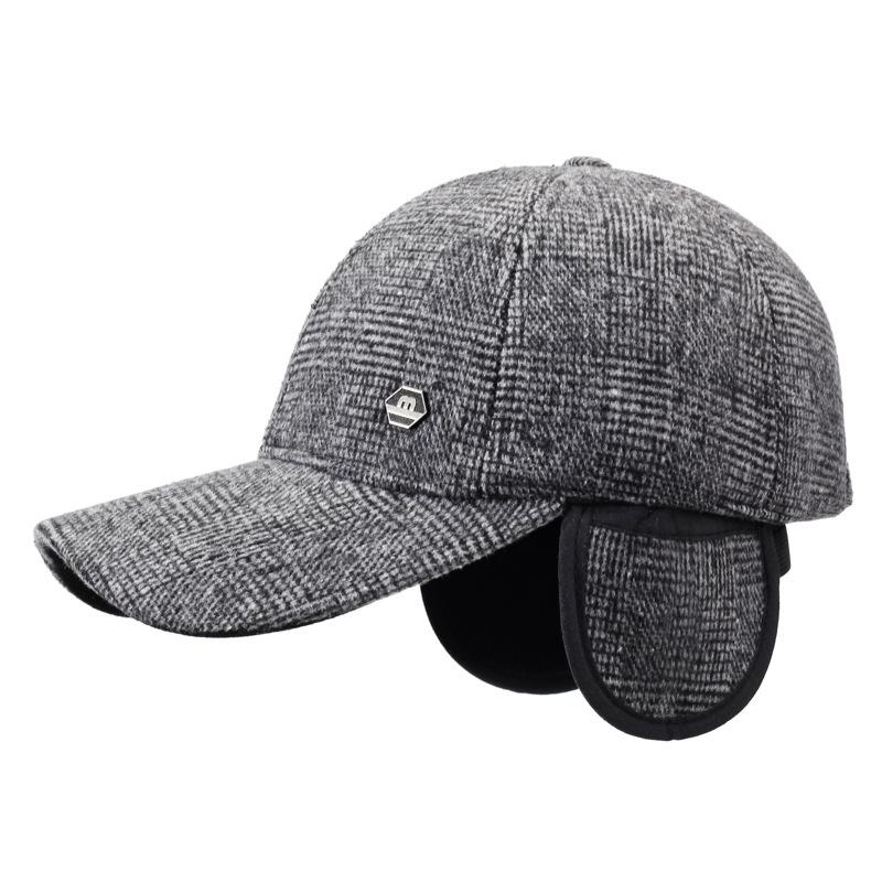 Middle-Aged Baseball Cap Winter Father Outdoor Windproof Ear Protection Cap Men Velvet Thick Cotton Cap