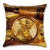 Pirate Treasure Map Magnifier Print Decorative Cushion Cover Polyester Throw Pillow Cover Bedside Cushion Pillowcase 45X45Cm