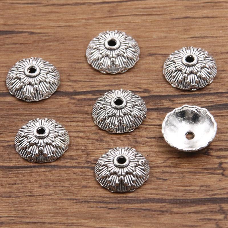 

Античні срібні роздільники-квіти: Багатостильовий, порожнистий дизайн для DIY браслетів та намист