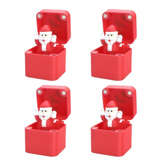 1/2/4Pcs Christmas Middle Finger In A Box Ornament Pop-up Santa Claus Reindeer Snowman Box Desktop Decoration Tricky Props Gag Prank Gift