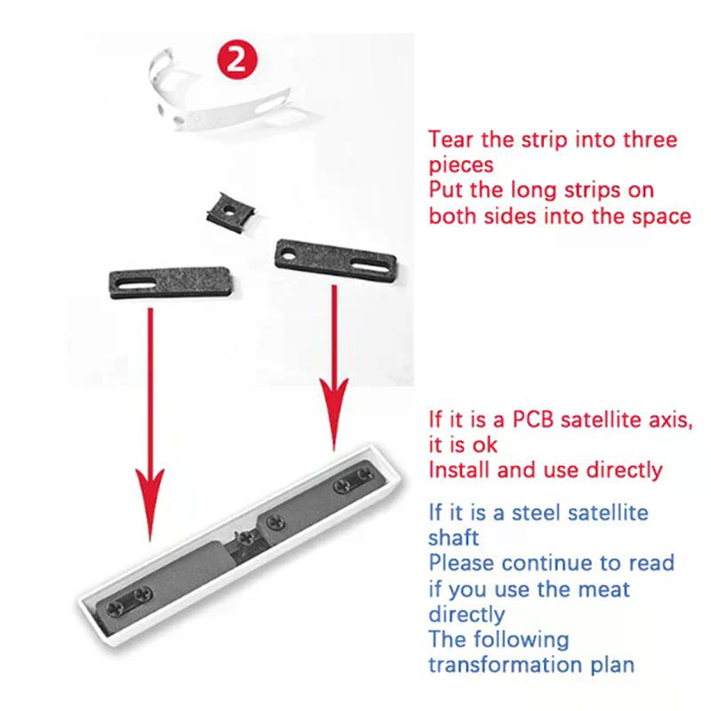 Mechanical Keyboard Satellite Shaft Space Key Cap Soundproof Cotton 6.25U/7U Sound-Absorbing Pad Filling Cotton