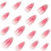 Fresh Natural Gradient Blush Nail Art with 3D Bow and Cat Eye Press-On False Nails