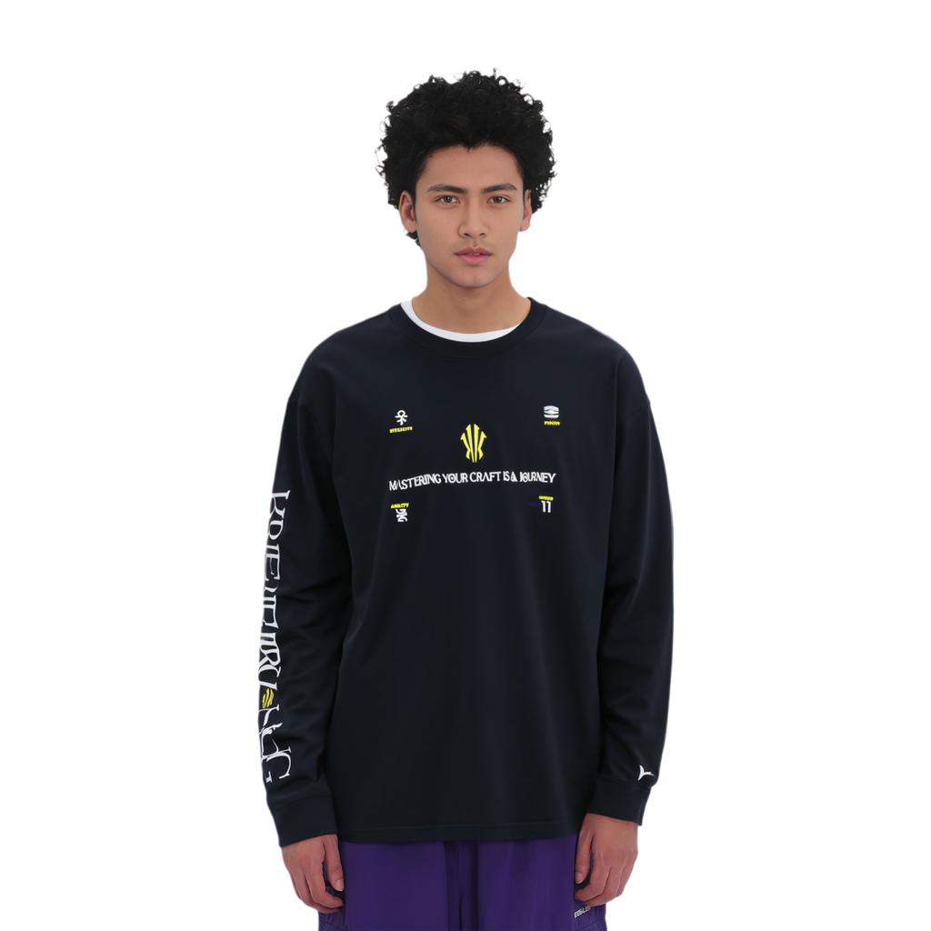 Anta Kyrie Serie Buchstabenaufdruck Rundhals Pullover Sweatshirt Unisex Sweatshirt Schwarz 172341402-3