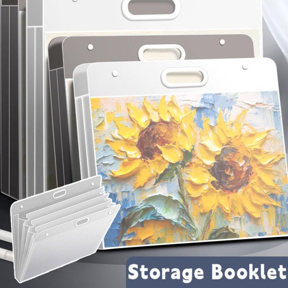 A2/A3/A4 Aktenordner Vier Fächer Wasserdichte Malpapier-Aufbewahrungstasche Tragbar 4K/8K/16K Fotoalbum Schülergeschenk Zeichenbeutel
