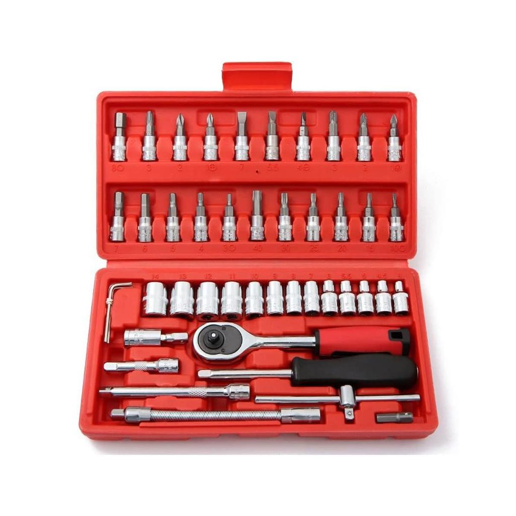 46pcs/set Professional Ratchet Tool Set Car Repair Combination Wrench portable Professional equipped torque wrench Tools
