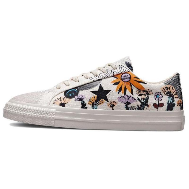 

Converse Кеды низкие One Star с цветочным принтом, повседневные, нескользящие, износостойкие, унисекс, серые с оранжевым 36