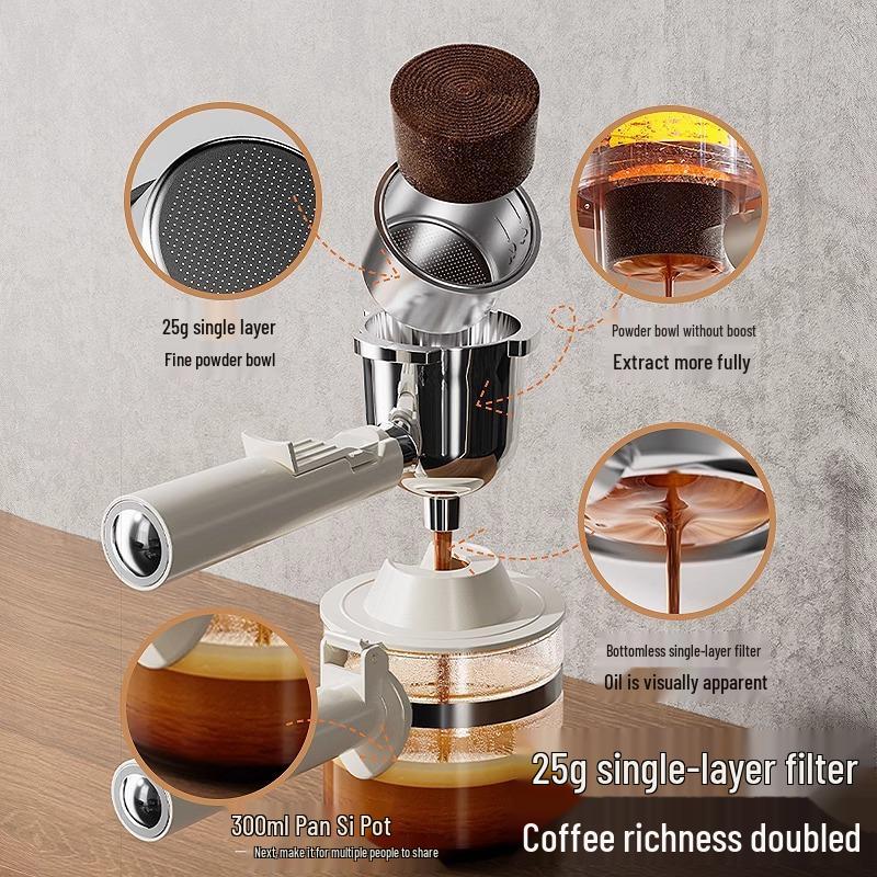 Retro Włoski Ekspres do Espresso ze Spieniaczem do Mleka - Półautomatyczny, Idealny do Użytku Domowego