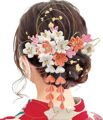 Hair Ornament 3 Piece Set Tsumami Crafts Coming of Age Ceremony Yukata Hakama Kimono Furisode Japanese Dress Flower Graduation Ceremony Wedding