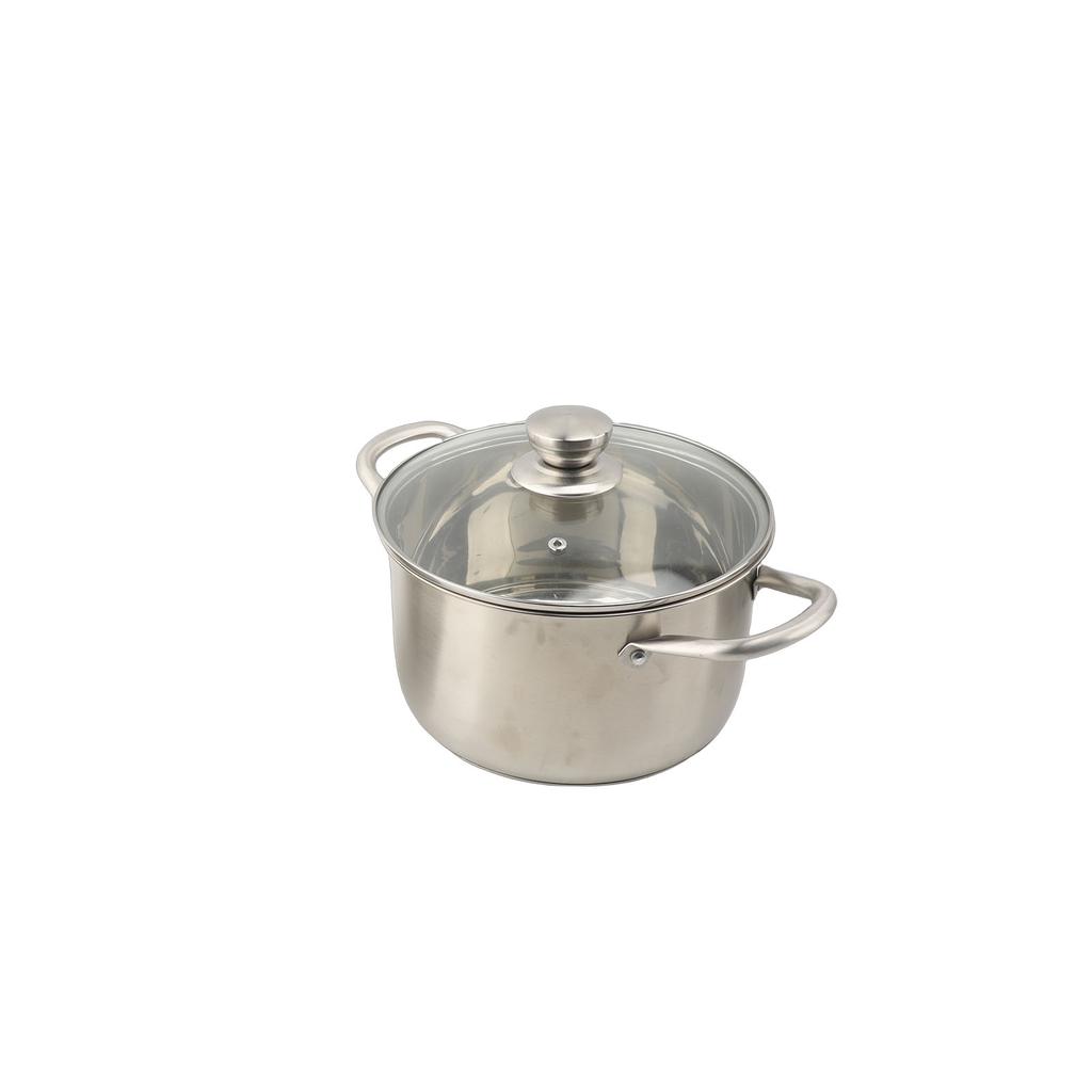 Cookware Set 304 Stainless Steel Thickened Soup Pots with Double Handle Lids for Kitchen