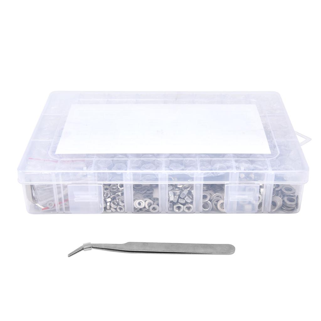 580Pcs Screws Nuts Washers Kit 304 Stainless Steel Cylindrical Head Hex Socket Screws for Home