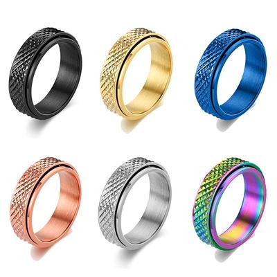 Anello Serpente in Acciaio al Titanio con Motivo a Diamante - Gioiello Trendy Unisex