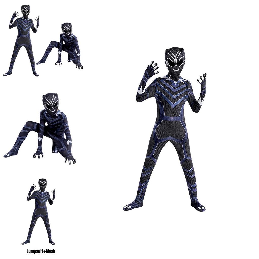 תחפושת ג'אמפסוט קוספליי פנתר שחור 2 למבוגרים להאלווין בד סיבי פוליאסטר מידות 160-190