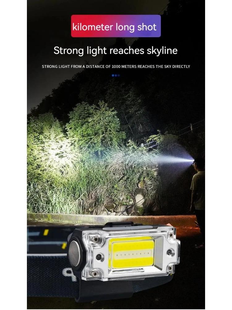 Mini Dual COB Headlamp Sensor Hat Clip Headlight 5 Lighting Modes Outdoor Camping Hunting Flashlight Induction Head Lamps