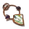 Abalone Shell Pendant Gemstone Jewelry, Copper Electroformed Pendant, Gift For Women Handmade Pendant