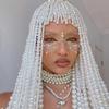 Long fringe Pearl headdress Hair chain Fashion personality Stage Show Hair accessories Ladies Sexy retro exaggerated jewelry acc