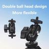 1/4''Screw Double Ball Head Bracket Stable Action Camera Holder  for Camera Monitor Video Light Mic