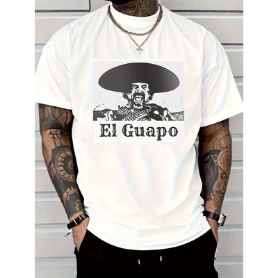 European Sizes Men'S Big Smiling Face Graphic Print T-Shirt | Breathable Regular Fit Casual Streetwear Tee, Machine Washable All-Season Comfort