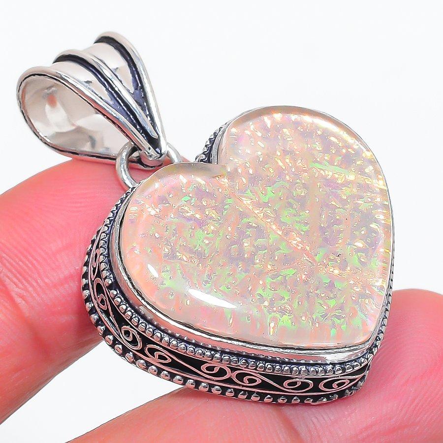 

Natural Orange Triplet Opal 925 Sterling Silver Jewelry Pendant 1.58 Q7B95