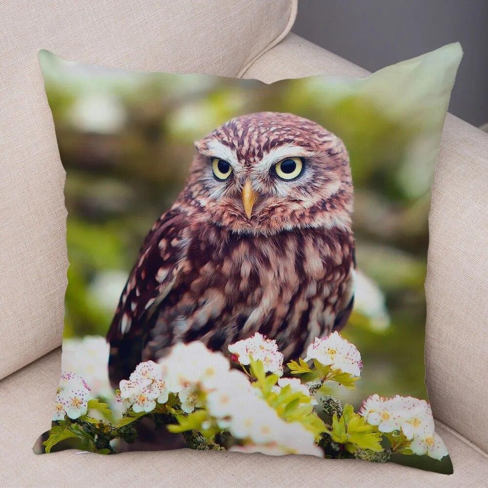 Cute Animal Pillowcase Wild Owl Cushion Cover Decorative Pillowcase Sofa Home Children's Room