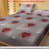 1 Simple Modern Heart-Shaped Geometry Printed Matte Fitted Sheet, Bedroom Printed Bed Cover, Bedding (Excluding Pillowcases)