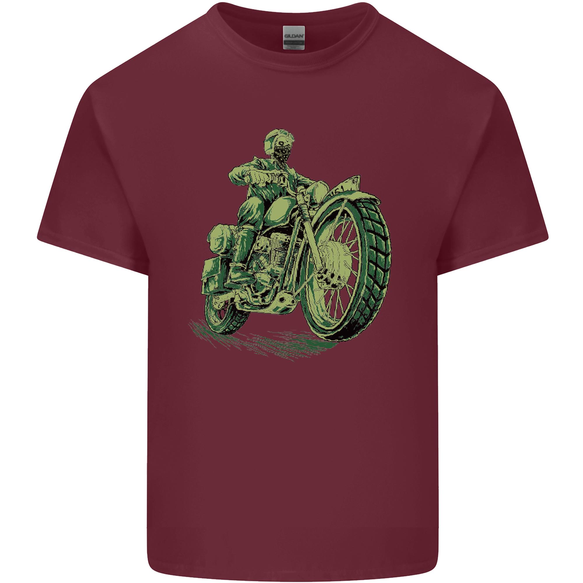 Biker Green Cafe Racer Motorbike Motorcycle Unisexs Light Cotton TShirt S