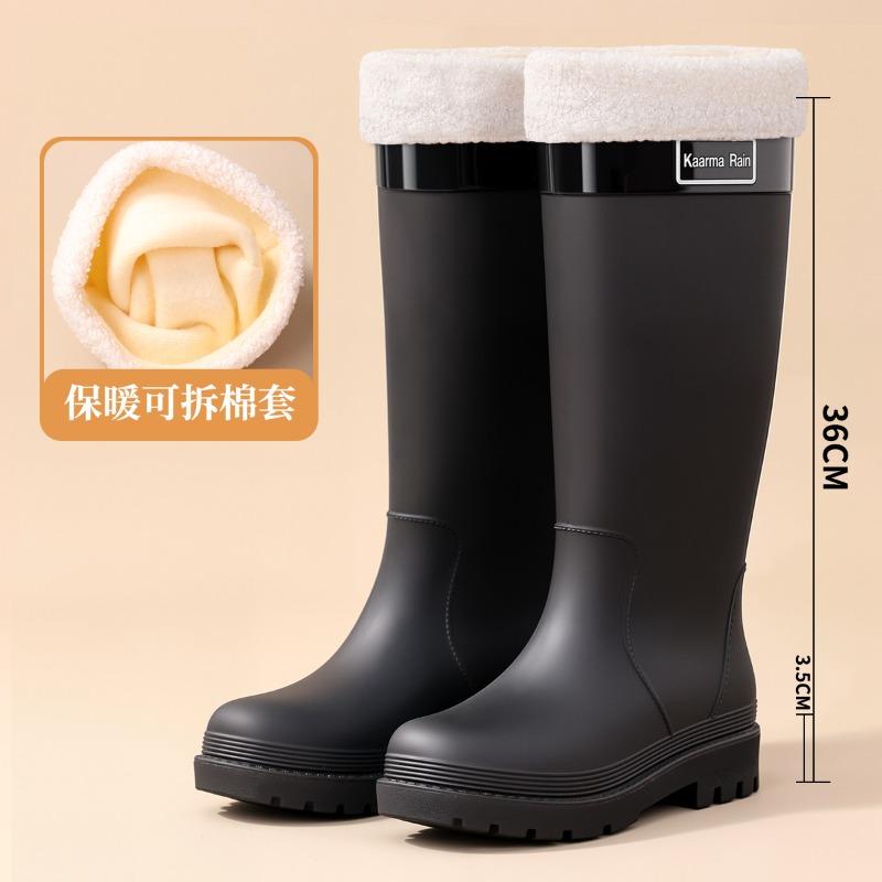 Rain shoes women's fashion adult high rain boots long water shoes non-slip waterproof water boots