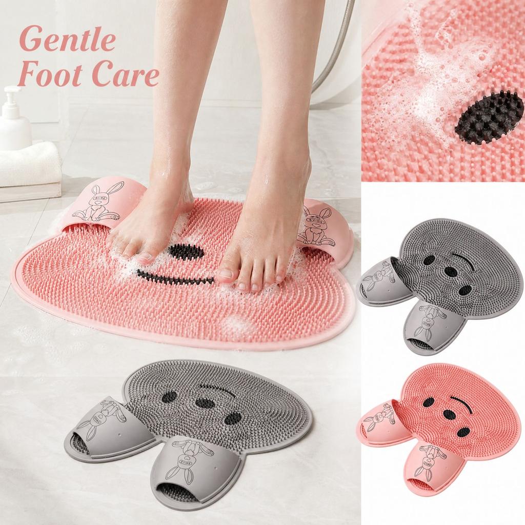 Bath Shower Foot Scrub Mat, Non‑ Exfoliating Foot Cleaning Pad for Bathroom Floor