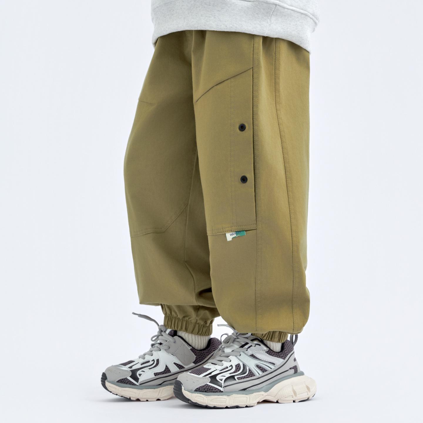 

Trendy Boys Korean Joggers - 2025 Spring/Autumn Fashionable Casual Pants 110cm оливковое зеленый