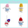 Adorable Japanese Style Winter Snowman Plush Toy Cinnamon Dog Keychain Accessory Gift
