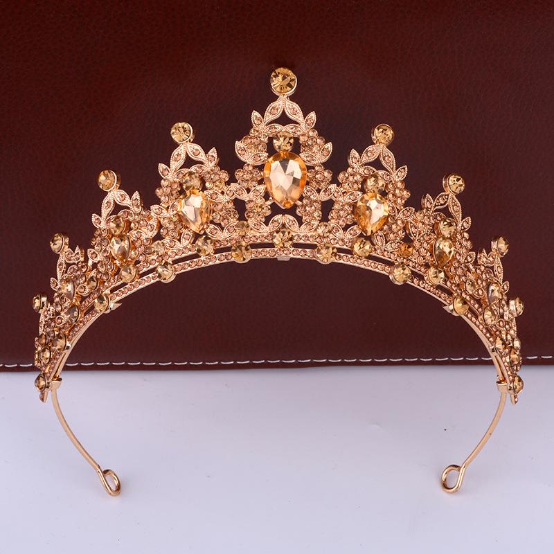 Bridal Crown Headdress Luxury Queen Hairband Wedding Alloy Rhinestone Hair Accessory Crown