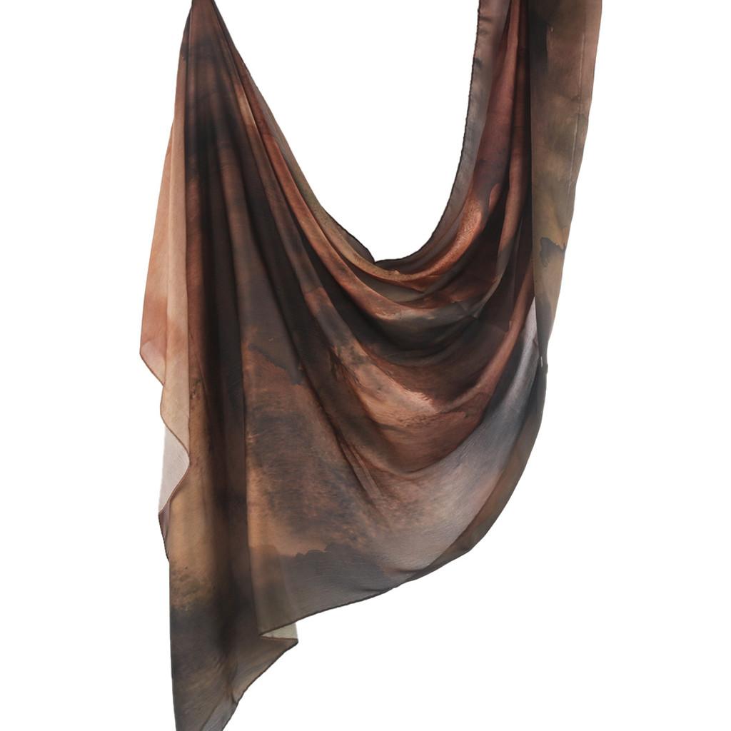 Silk Print Scarf With Ethnic Pattern For Fashionable Women And Cold Weather