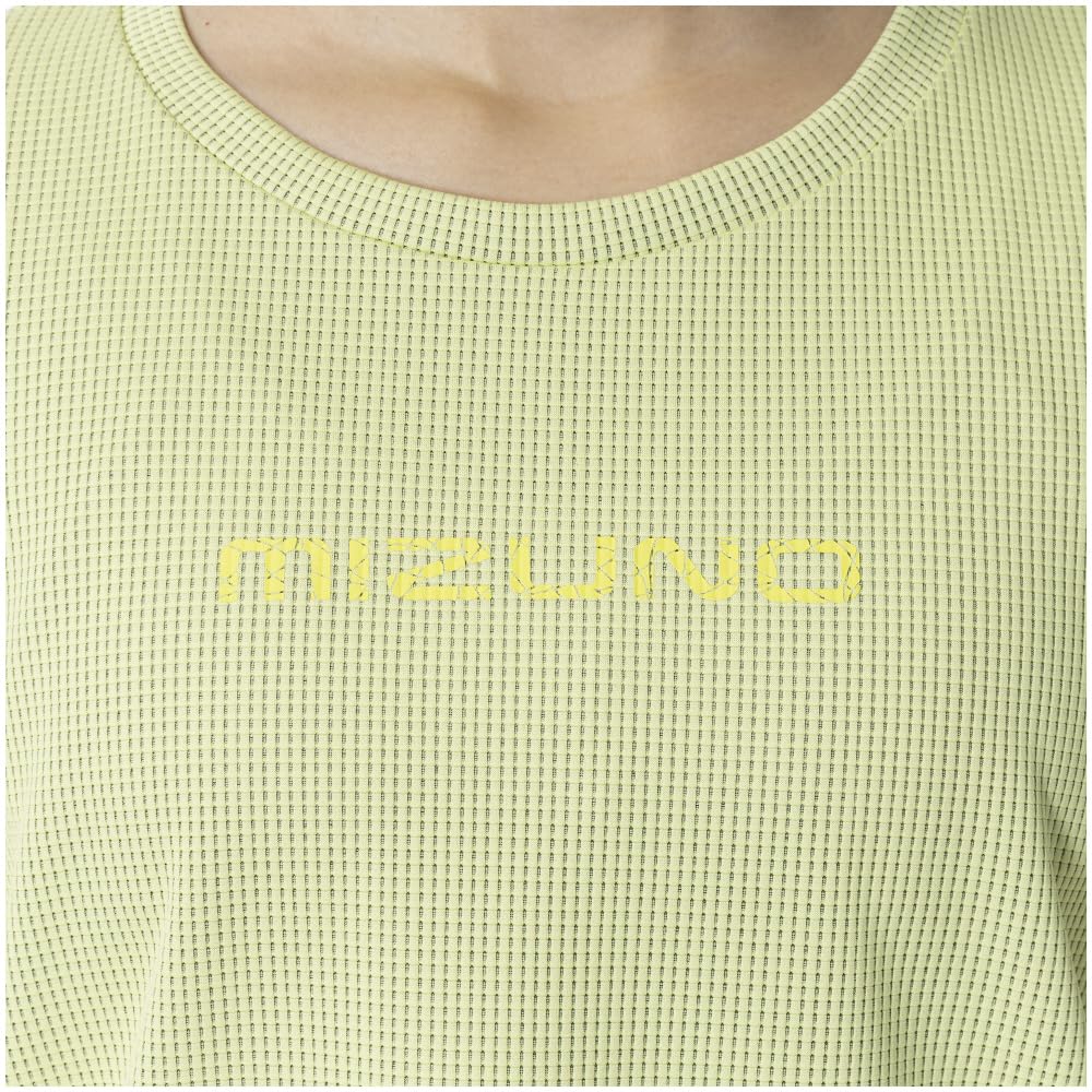 Mizuno Dry Aeroflow Highly Breathable Short Sleeve Training Luminary Size 32MAA870 Women's T-Shirt, Green,
