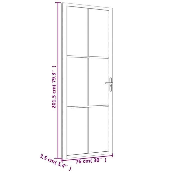 VidaXL Porte intérieure 76x201,5 cm Noir Verre ESG et aluminium 350564