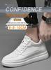 Spring Men's 10cm Height-Boosting Casual White Board Shoes: Comfortable & Versatile