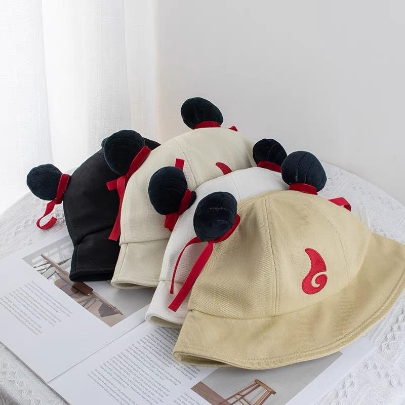 Cartoon Cute Bun Fisherman Hat Men and Women Spring and Summer Versatile Face Showing Small Sun Hat Basin Hat