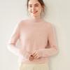Women's Cashmere Half-High Collar Solid Color Pullover Sweater for Autumn/Winter - Loose, Thickened, Knit Base Layer